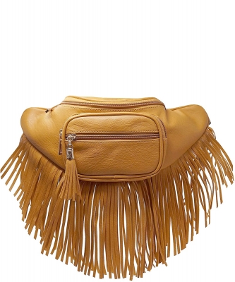 Fashion Fringe Tassel Fanny Pack Waist Bag KL088 MUSTARD